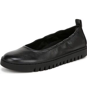 Vionic Womens Uptown Ballet Slip-ons Black Leather 7 Medium Supportive New